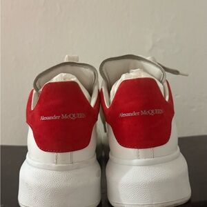 Alexander McQueen Red and White Athletic Shoes
